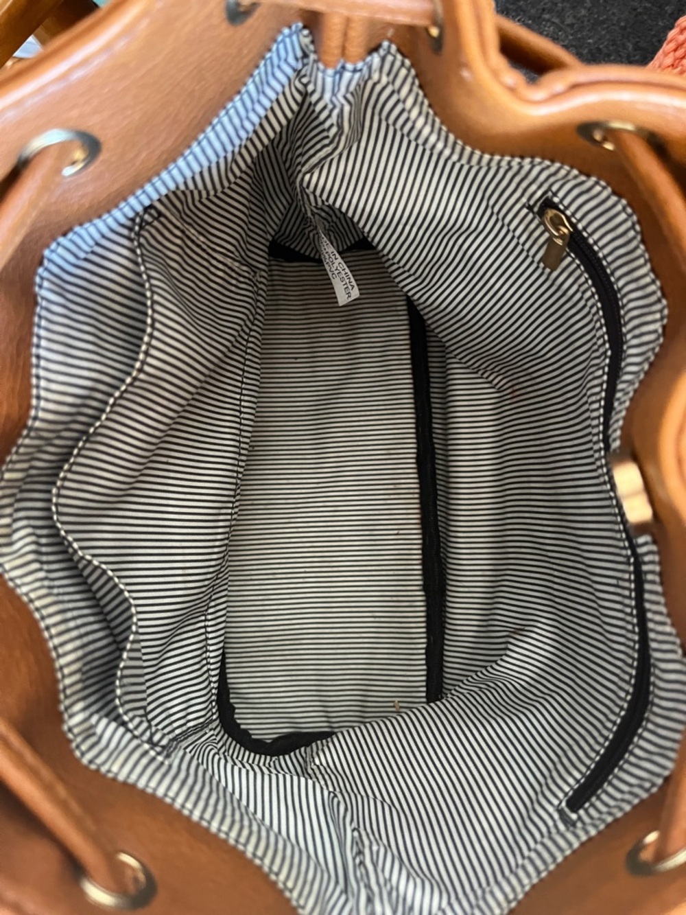 Straw Boho Bucket Bag - Multi Stripe- - Picture 7 of 9